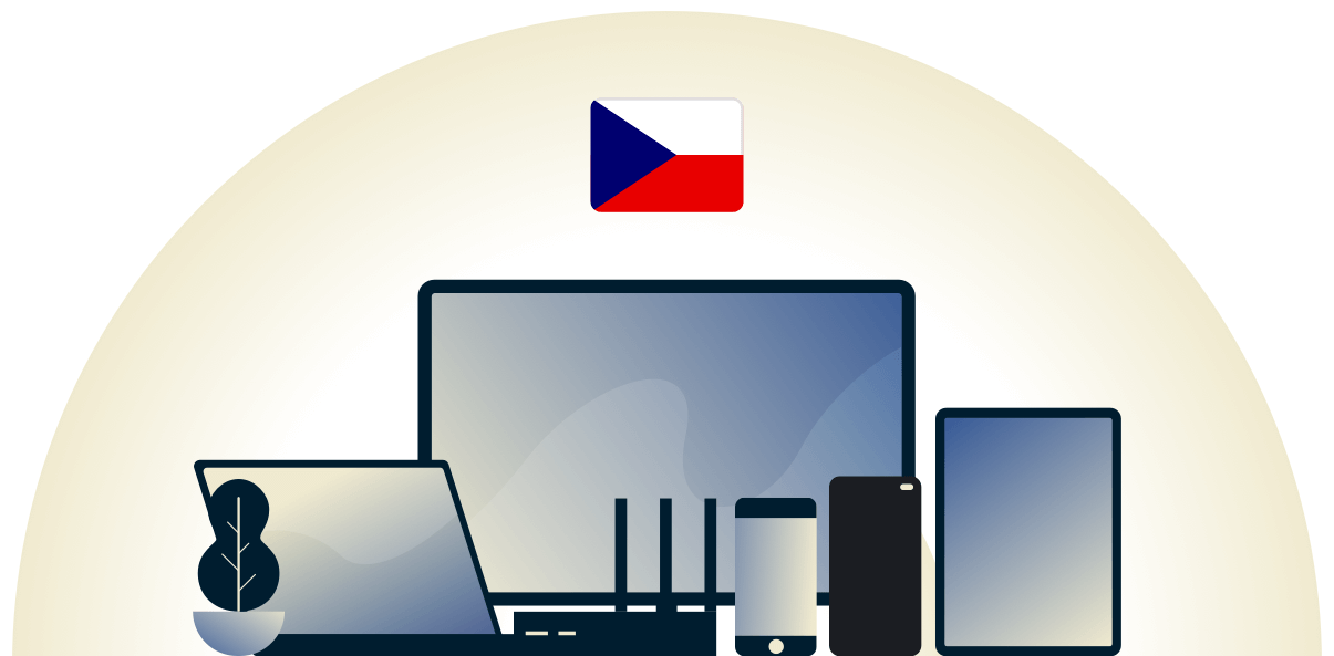 VPN dla Czech chroniący r&oacute;żne urządzenia.